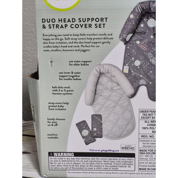 Go by Goldbug Duo Head and Strap Cover Set 4 Piece Support Planets and Stars - Picture 6 of 7